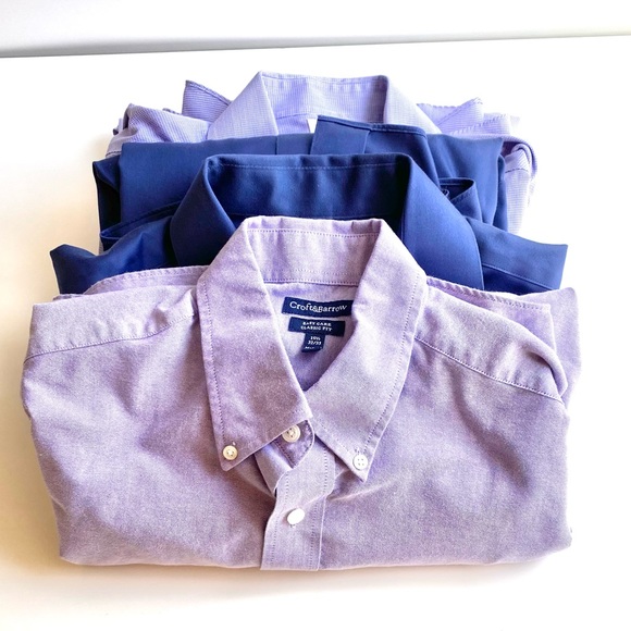 croft & barrow Other - Men's 3-Pack Purple Button Down Shirts